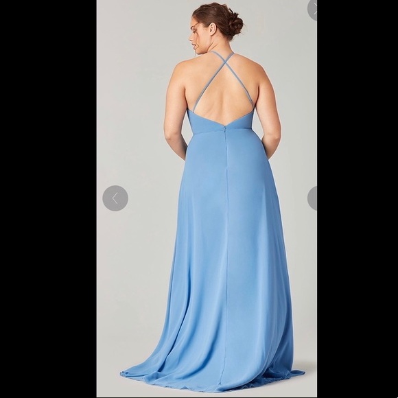 Kleinfeld bridesmaid open back dress in skyway - Picture 2 of 2